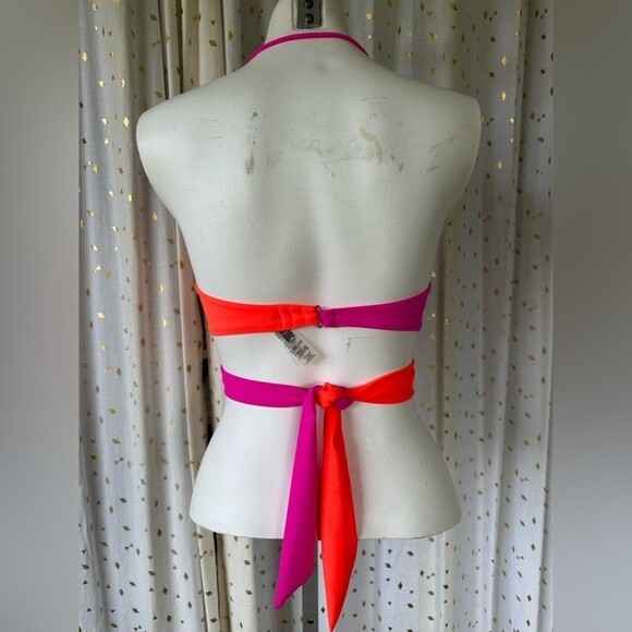 Victoria's Secret PINK Color Block Neon Wrap Around Push Up Bikini Top NWT XS - Picture 3 of 5